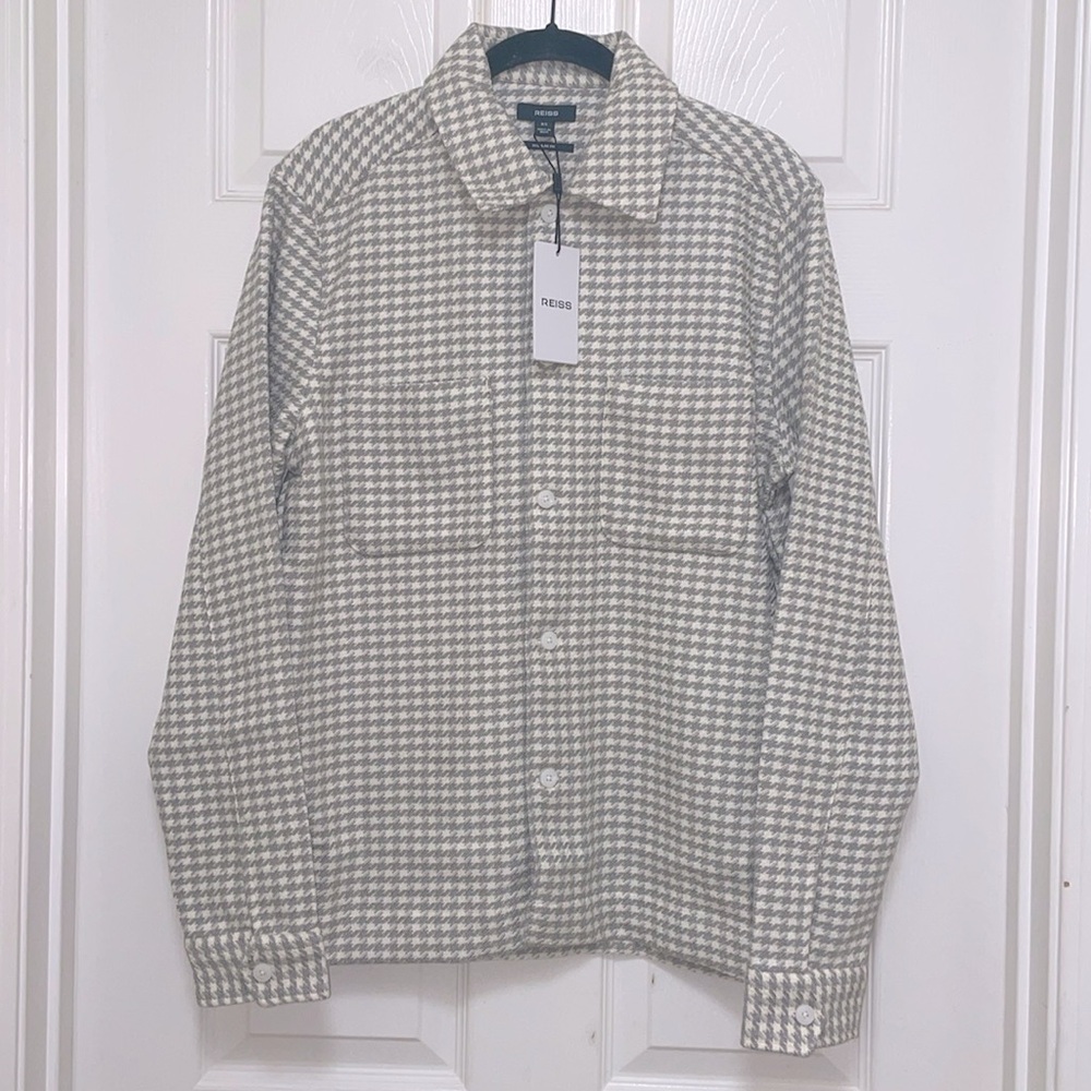 NWT REISS Naqua Dogtooth Twill Overshirt - Picture 7 of 12